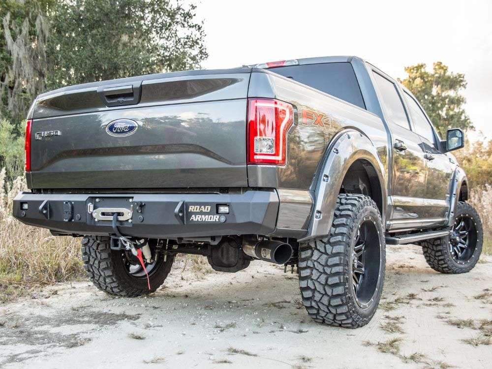 2015-2020 Ford F-150 Stealth Rear Winch Bumper - Texture Black Warn M8000 Or 9.5Xp