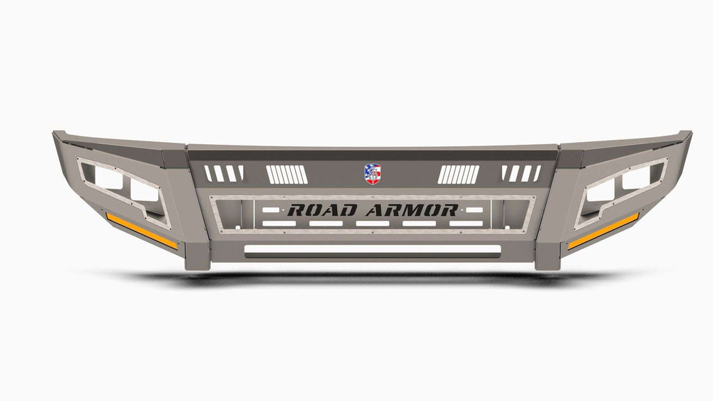 2017-2021 Ford F-250 Identity Front Bumper Full Kit Center Section Smooth|Standard End Pods|Light Pod X2 Cube|Accent Lights|Ring - Raw Steel
