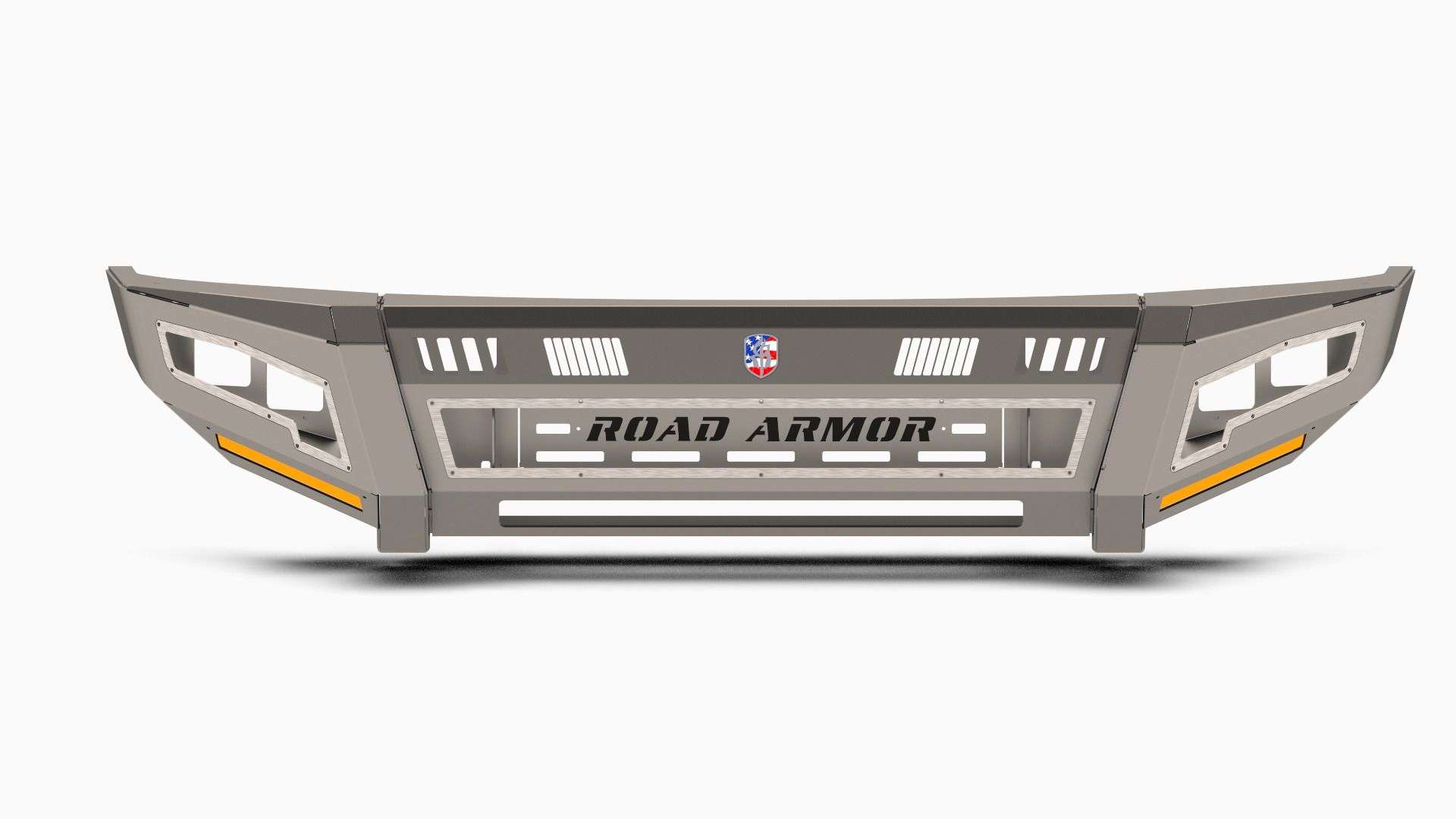 2017-2021 Ford F-250 Identity Front Bumper Full Kit Center Section Smooth|Standard End Pods|Light Pod X2 Cube|Accent Lights|Ring - Raw Steel