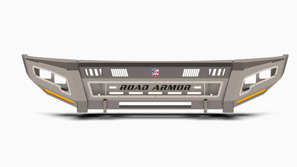 2017-2021 Ford F-250 Identity Front Bumper Full Kit Center Section Smooth|Standard End Pods|Light Pod X2 Cube|Accent Lights|Id - Raw Steel
