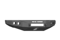 A textured black 2017+ Ford F-250 Stealth Wide Fender Flare Front Non-Winch Bumper with angular edges, ROAD ARMOR label at top center, logo at bottom center, and multiple attachment slots on both ends.