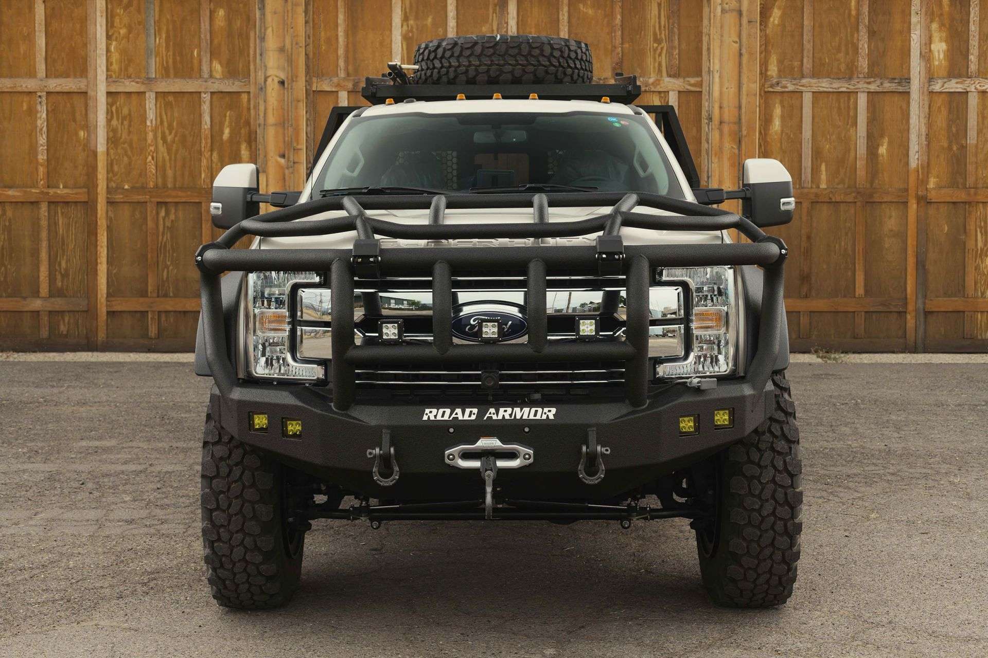 2017-2021 Ford F-250 Stealth "Wide Fender Flare" Front Winch Bumper Intimidator Guard - Texture Black Warn 16.5Ti