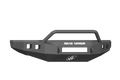 The 2017+ Ford F-250 Stealth Wide Fender Flare Front Non-Winch Bumper Pre-Runner Guard in textured black features angular edges, a bull bar, multiple cutouts, “ROAD ARMOR” in white on the front, and a centered stylized logo below.