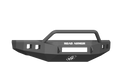 The 2017+ Ford F-250 Stealth Front Non-Winch Bumper Pre-Runner Guard in textured black features an angular, heavy-duty steel design, ROAD ARMOR branding, built-in grille guard, and multiple accessory cutouts. Shown isolated on white.