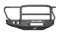 The 2017+ Ford F-250 Stealth Front Non-Winch Bumper Lonestar Guard in texture black features an angular design, integrated grille guard, bold white ROAD ARMOR branding, stylized logo, and multiple rectangular mounting openings.