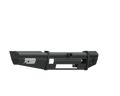 The 2017+ Ford F-250 Vaquero Front Non-Winch Bumper features a textured black finish, rugged angular design, mesh side panels, and a 2-in receiver. Built from metal, it’s ideal for trucks and offers heavy-duty off-road protection.