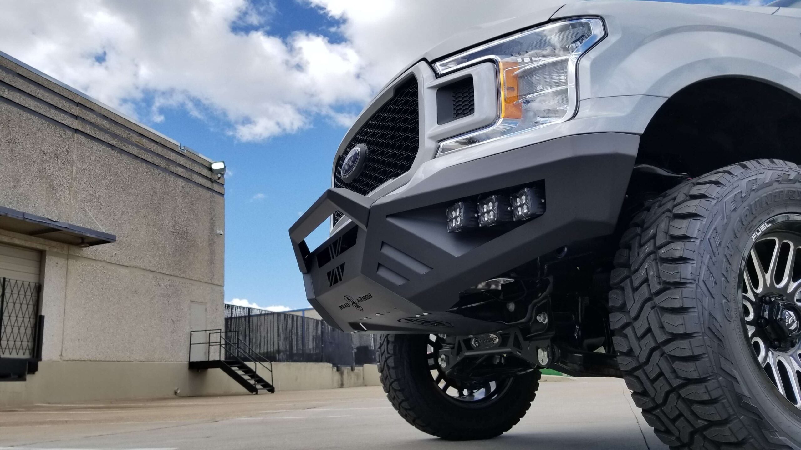 2018-2020 Ford F150 Spartan Front Bumper Bolt-On Accessory Sheet Metal Pre-Runner Guard Texture Black Road Armor