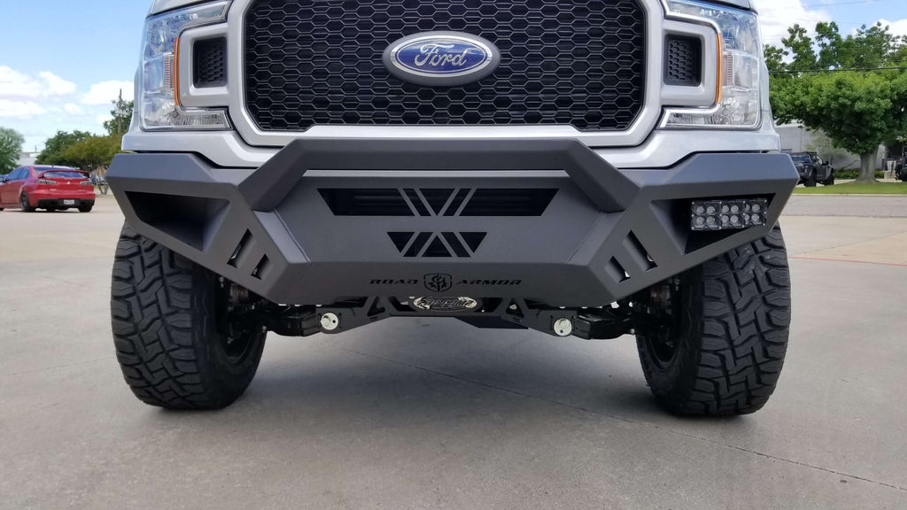 2018-2020 Ford F150 Spartan Front Bumper Bolt-On Accessory Sheet Metal Pre-Runner Guard Texture Black Road Armor