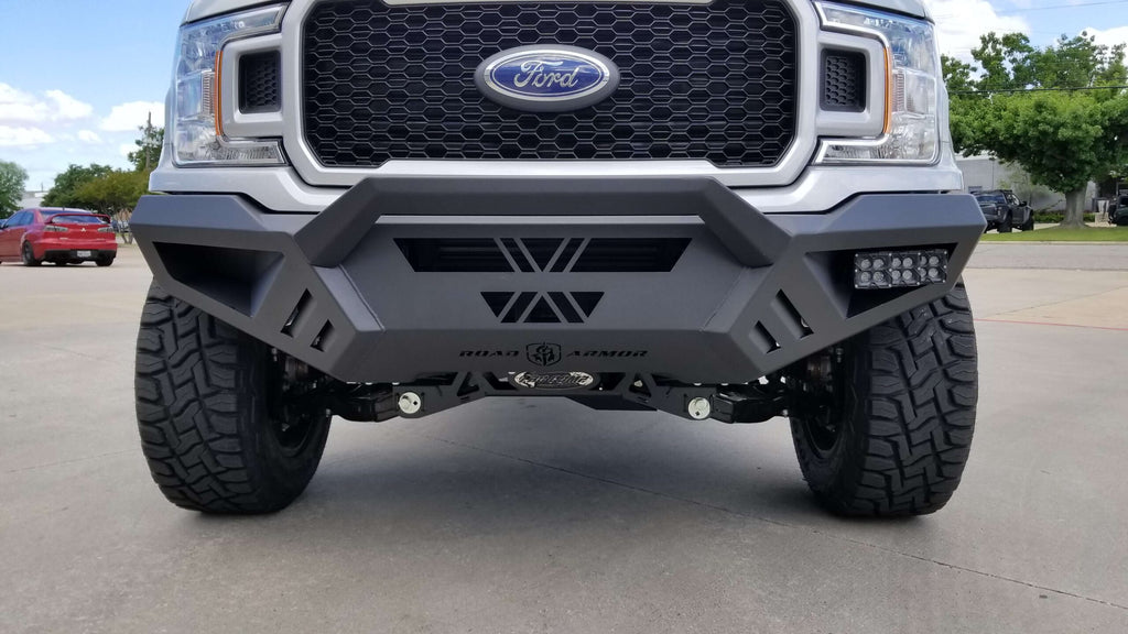 2018-2020 Ford F150 Spartan Front Bumper Bolt-On Accessory Sheet Metal Pre-Runner Guard Texture Black Road Armor