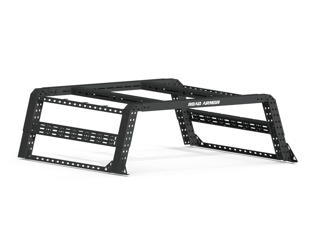 2015-2020 Ford F-150 Treck - Overland Pkg. 5 1/2 To 6Ft. Full-Size Truck Beds, Adjustable Bed Rack System (500Brs-Brktkit Included) Rear Strap, Upper & Lower Rails Included  - Texture Black