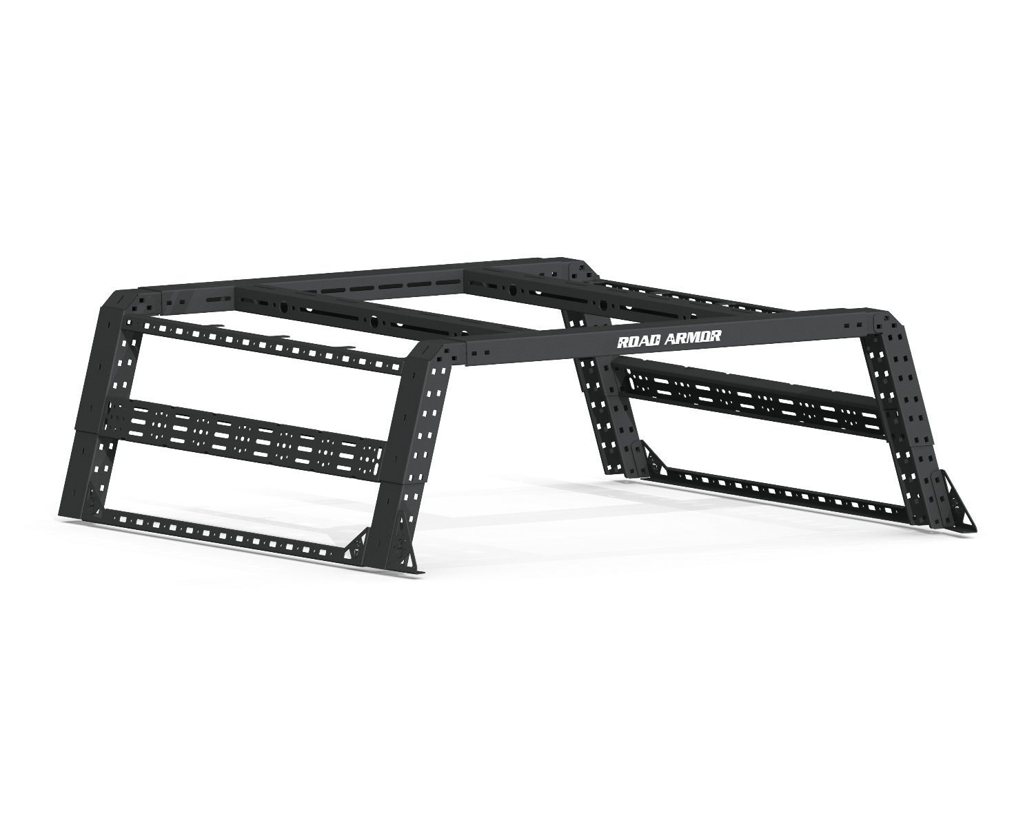2015-2020 Ford F-150 Treck - Overland Pkg. 5 1/2 To 6Ft. Full-Size Truck Beds, Adjustable Bed Rack System (500Brs-Brktkit Included) Rear Strap, Upper & Lower Rails Included  - Texture Black