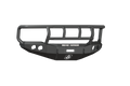 The Stealth Front Winch Bumper Titan II Guard Wide Flare for 1999-2004 Ford F-250 features a textured black finish, angular design, grille guard, multiple mounting holes, and ROAD ARMOR logo. Compatible with Warn M12000 and Smittybilt XRC winches.