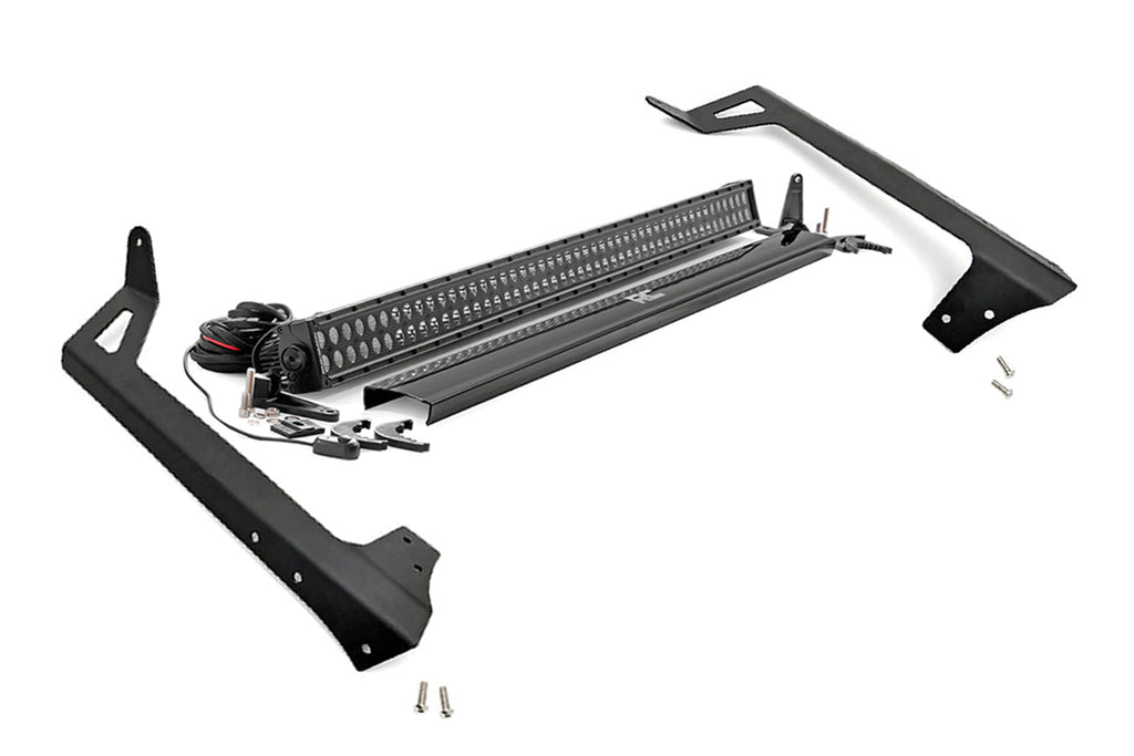 Rough Country LED Light | Windshield Mount | 50" Black Dual Row | Jeep Wrangler JK (07-18)