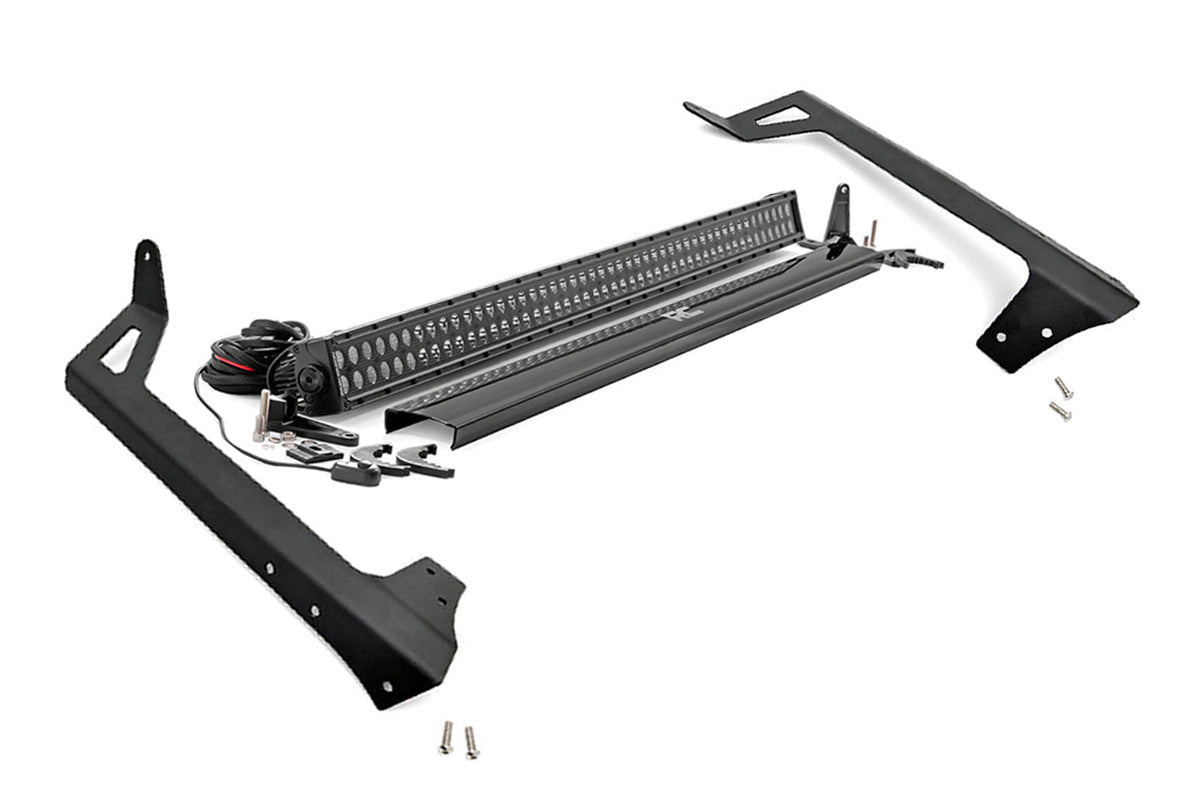 Rough Country LED Light | Windshield Mount | 50" Black Dual Row | Jeep Wrangler JK (07-18)