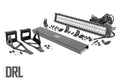 Rough Country LED Light | Bumper Mount | 20" Chrome Dual Row | White DRL | Ford Super Duty (05-07)