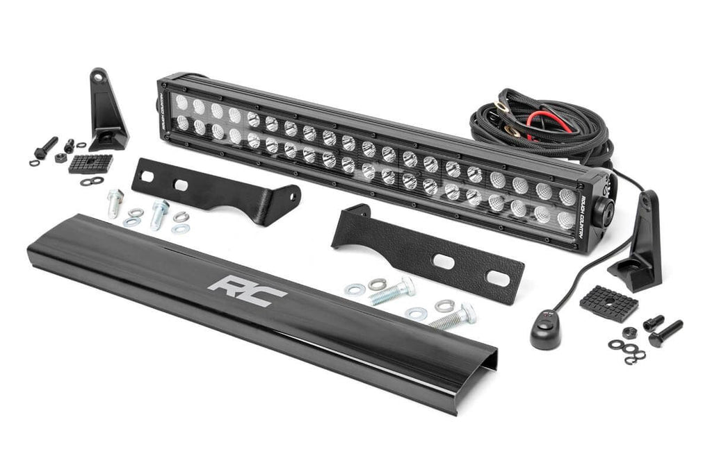 Rough Country LED Light | Bumper Mount | 20" Black Dual Row | Jeep Grand Cherokee WK2 (11-20)