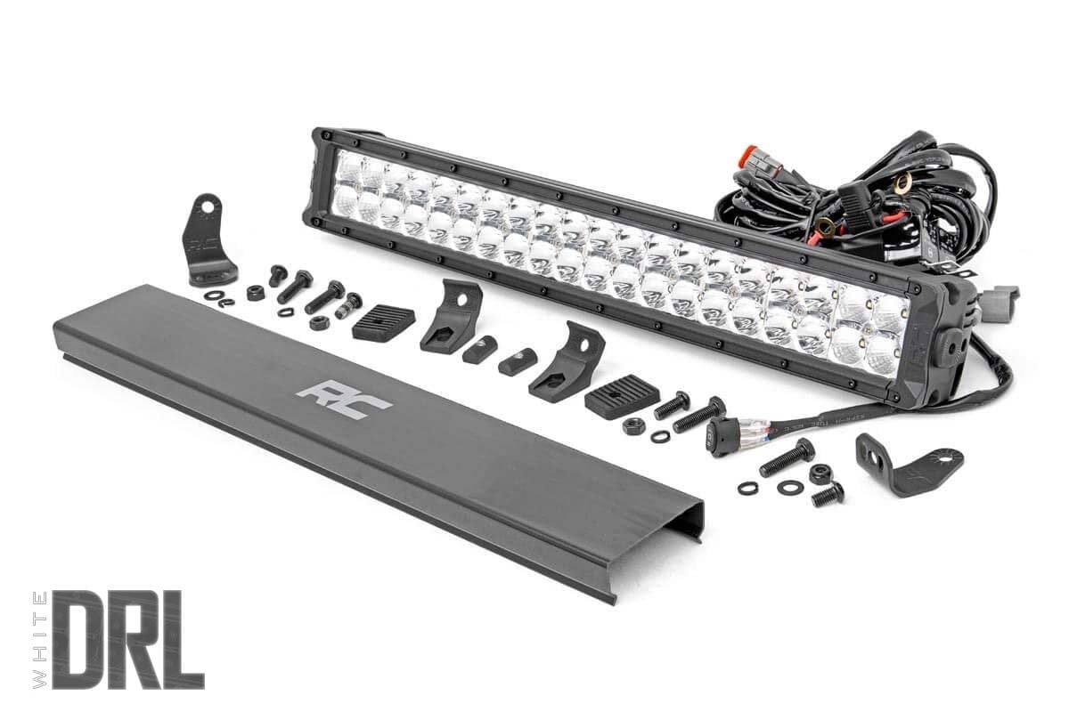 Rough Country Chrome Series LED Light | 20 Inch | Dual Row | White DRL