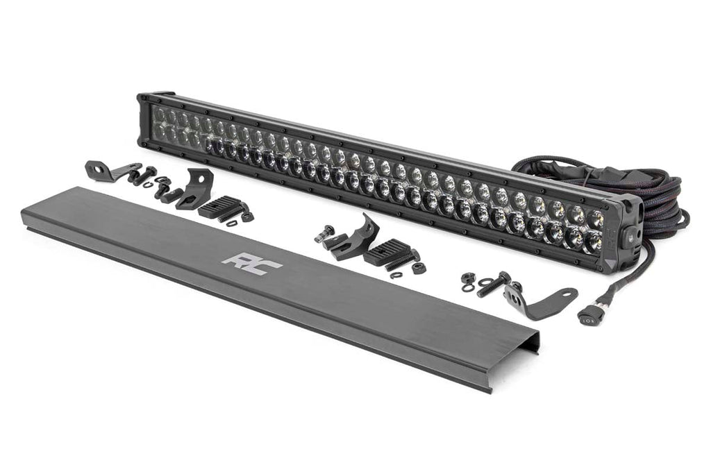Rough Country Black Series LED Light | 30 Inch | Dual Row | White DRL