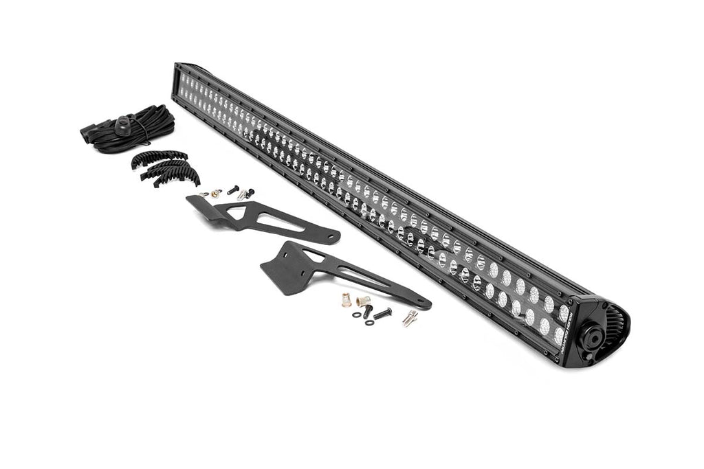 Rough Country LED Light | Windshield | 50" Black Dual Row | Can-Am Defender (16-22)