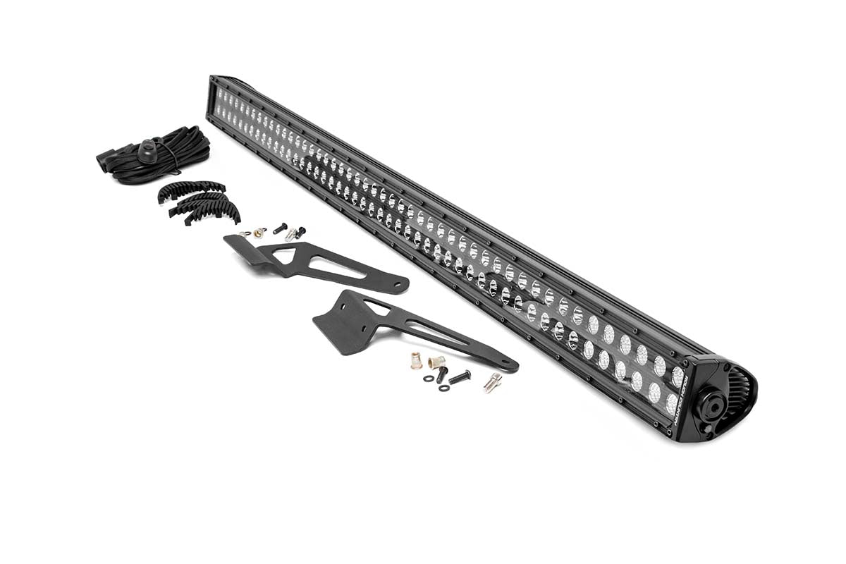 Rough Country LED Light | Windshield | 50" Black Dual Row | Can-Am Defender (16-22)