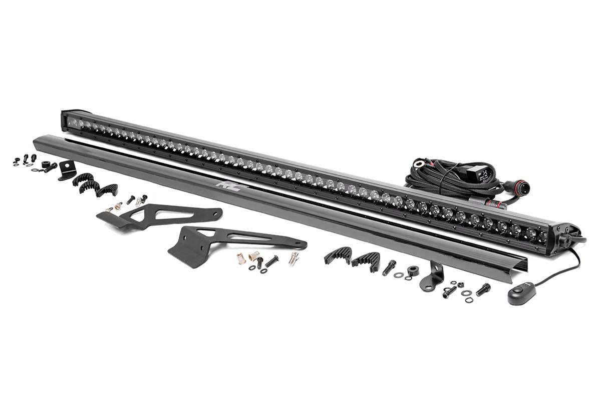 Rough Country LED Light | Windhshield | 50" Blk Single Row | Can-Am Defender (16-22)