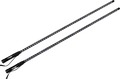 Two black LED light strips with attached controllers and wrist straps, laid diagonally on a white background. Each strip contains multiple small, evenly spaced LEDs along its length, and the controllers display white brand and technical text.