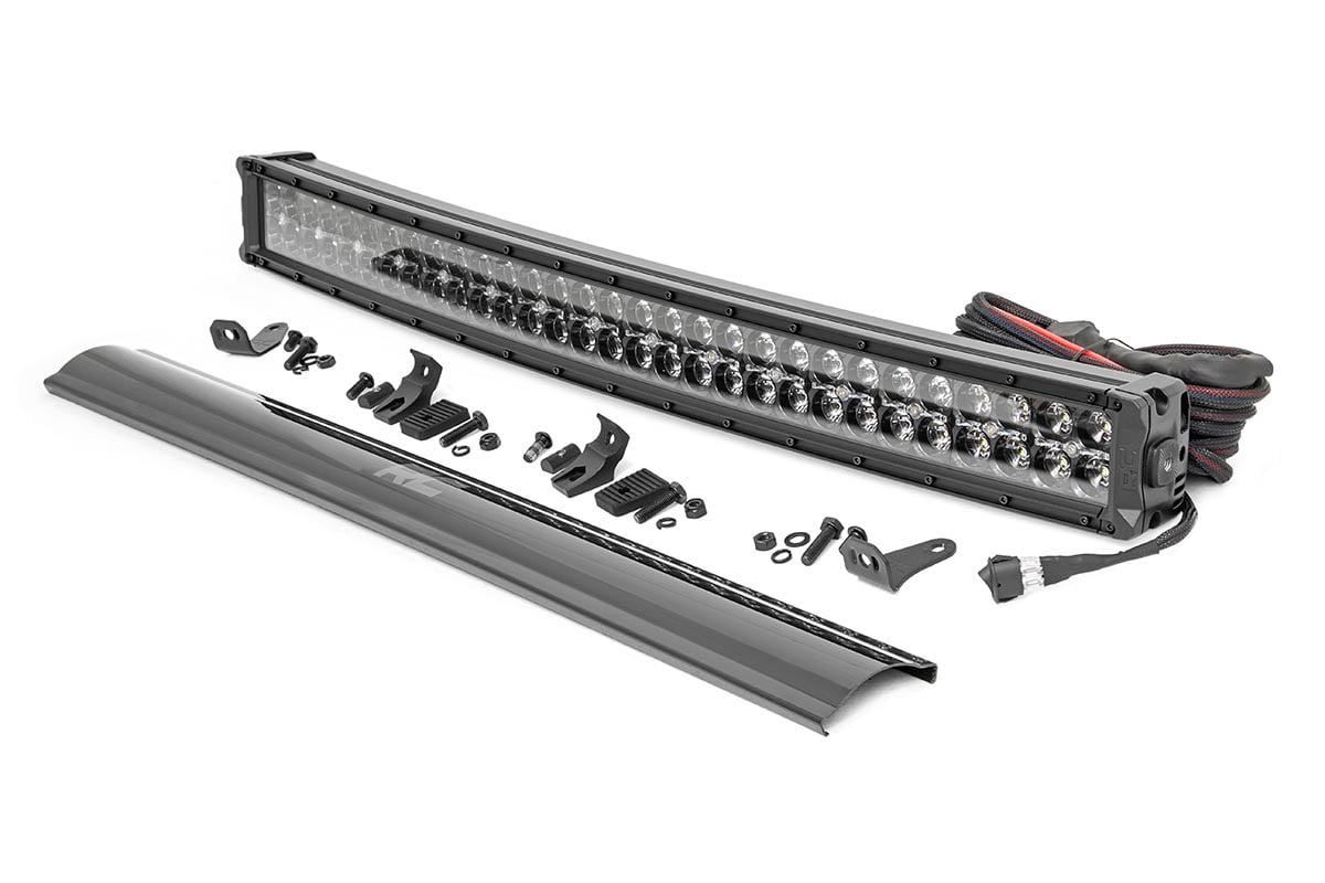 Rough Country Black Series LED | 30 Inch Light| Curved Dual Row | Amber DRL