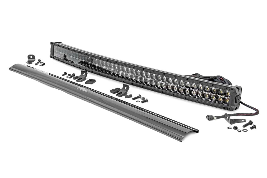 Rough Country Black Series LED | 40 Inch Light| Curved Dual Row | White DRL
