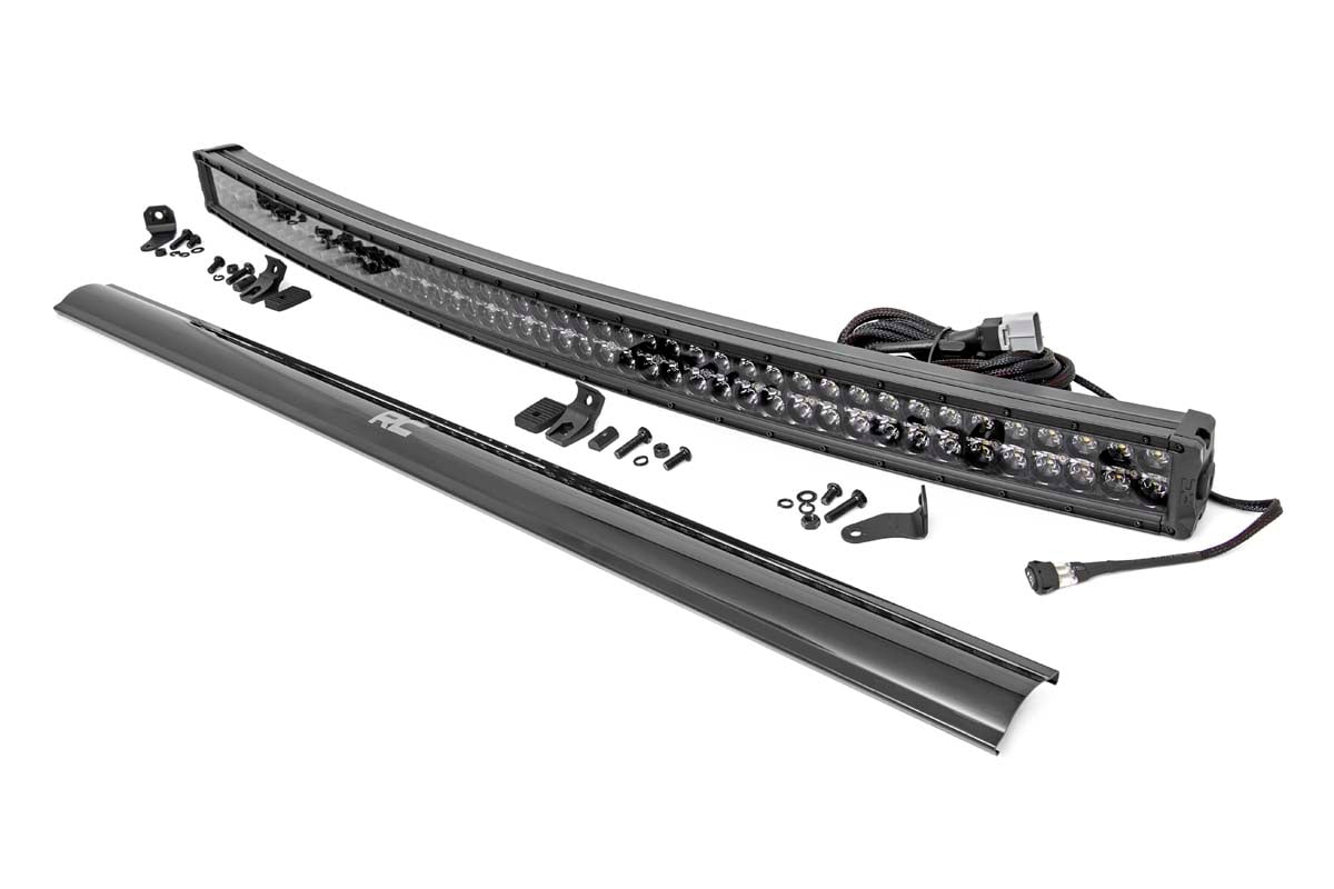 Rough Country Black Series LED | 50 Inch Light| Curved Dual Row | White DRL