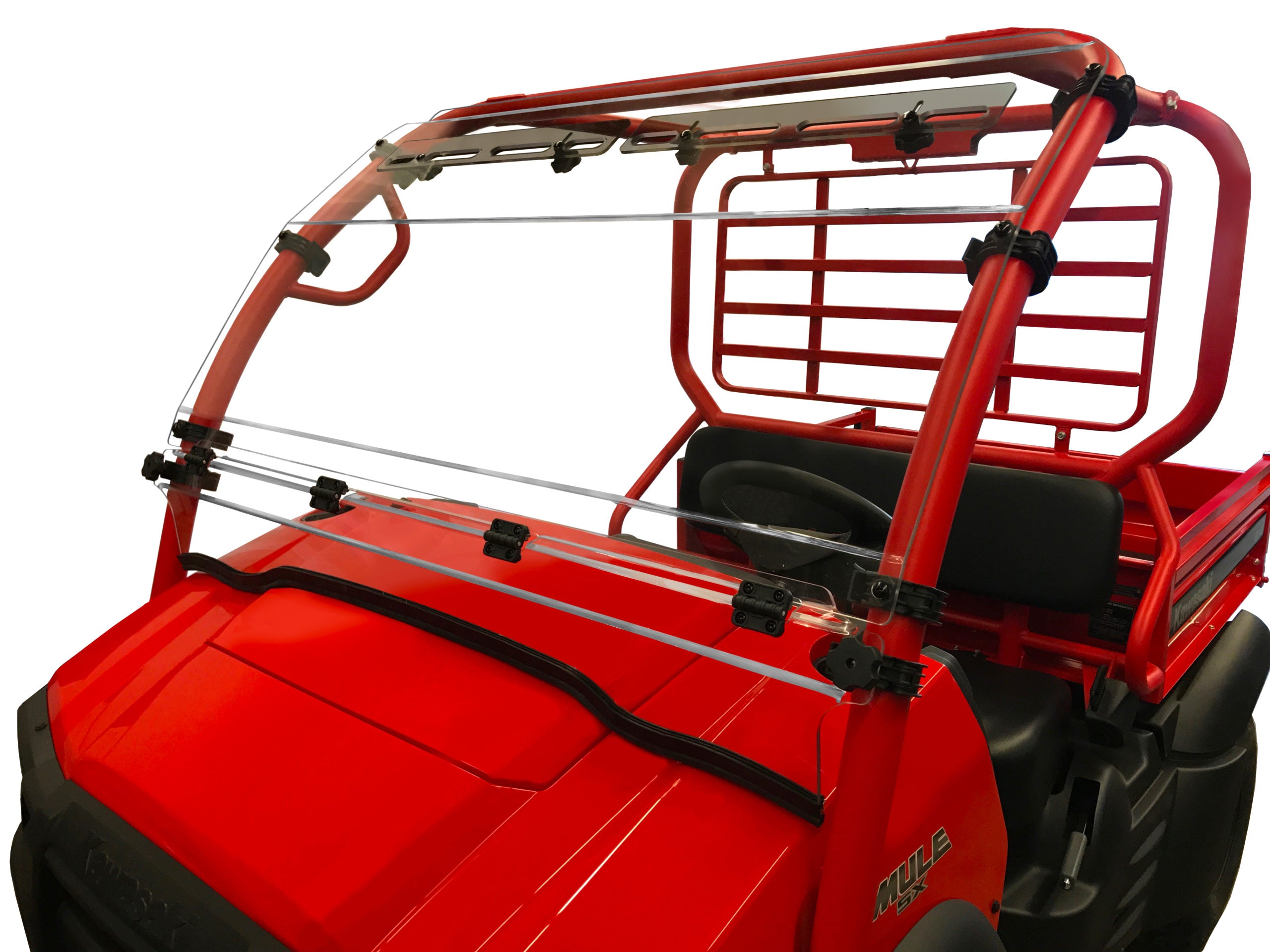 Kawasaki Mule Sx 2017 Hinged Windshield W/Upper Vents-Hard Coated Scratch Resistant New Offering 2017+