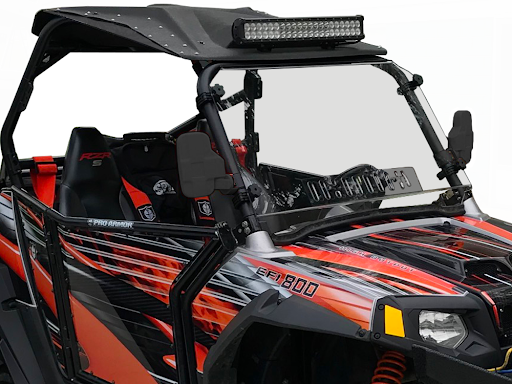 Polaris Rzr 570/800/900 Scratch Resistant Full Venting Windshield W/ Flip Clamp 2008-2013 Rzr 800/900, Rzr 570 2014+