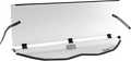 A clear, rectangular windshield with black mounting brackets and adjustable straps along the sides, displayed against a white background. The bottom edge is reinforced with a black gasket, and a Moose logo is visible on the lower right corner.