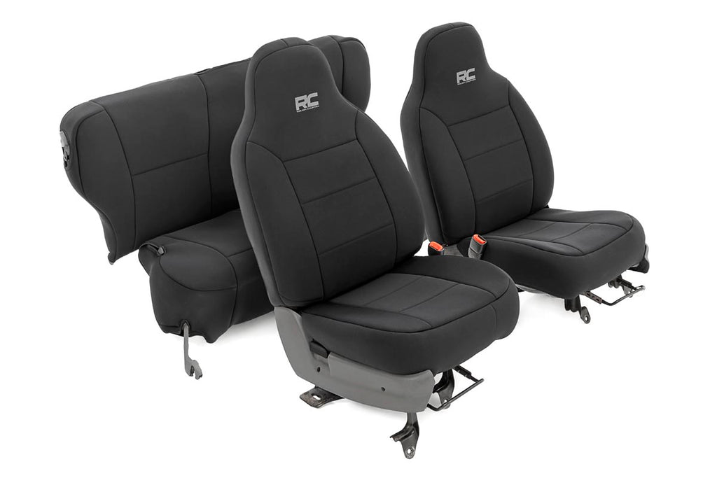 Rough Country Seat Covers | Non Detach Headrest FR and Rear | Jeep Cherokee XJ (84-96)