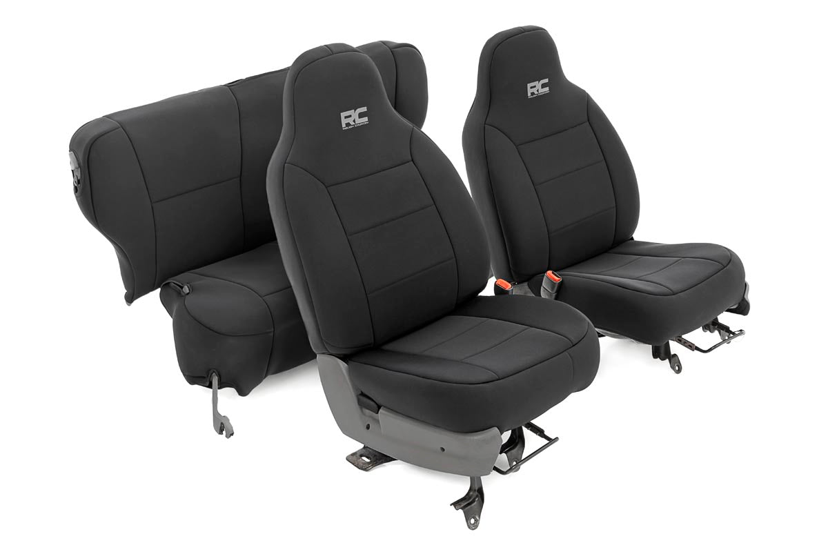 Rough Country Seat Covers | Non Detach Headrest FR and Rear | Jeep Cherokee XJ (84-96)