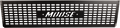 A black rectangular metal panel with rows of horizontal ventilation slots and the word MIUISE cut out in stylized letters in the center. The panel has two small circular holes beside the text, and is likely a vent cover or grille.