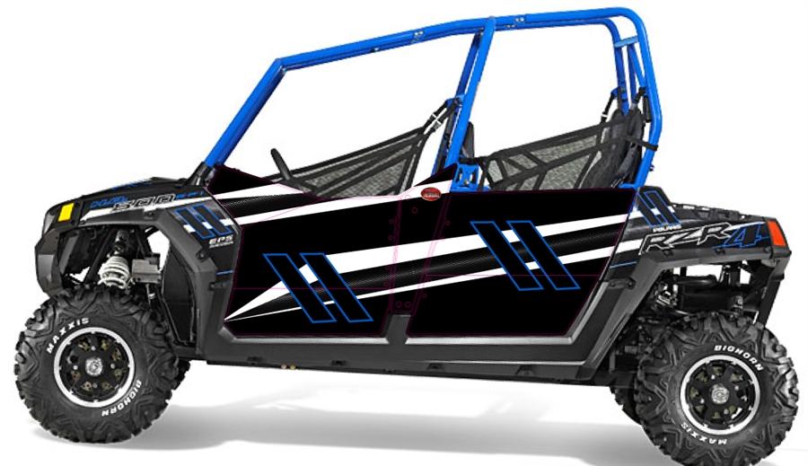 Trail Armor Slimline Four Door Graphics Kit - 2014 Rzr 4 800 Eps Stealth Black Le