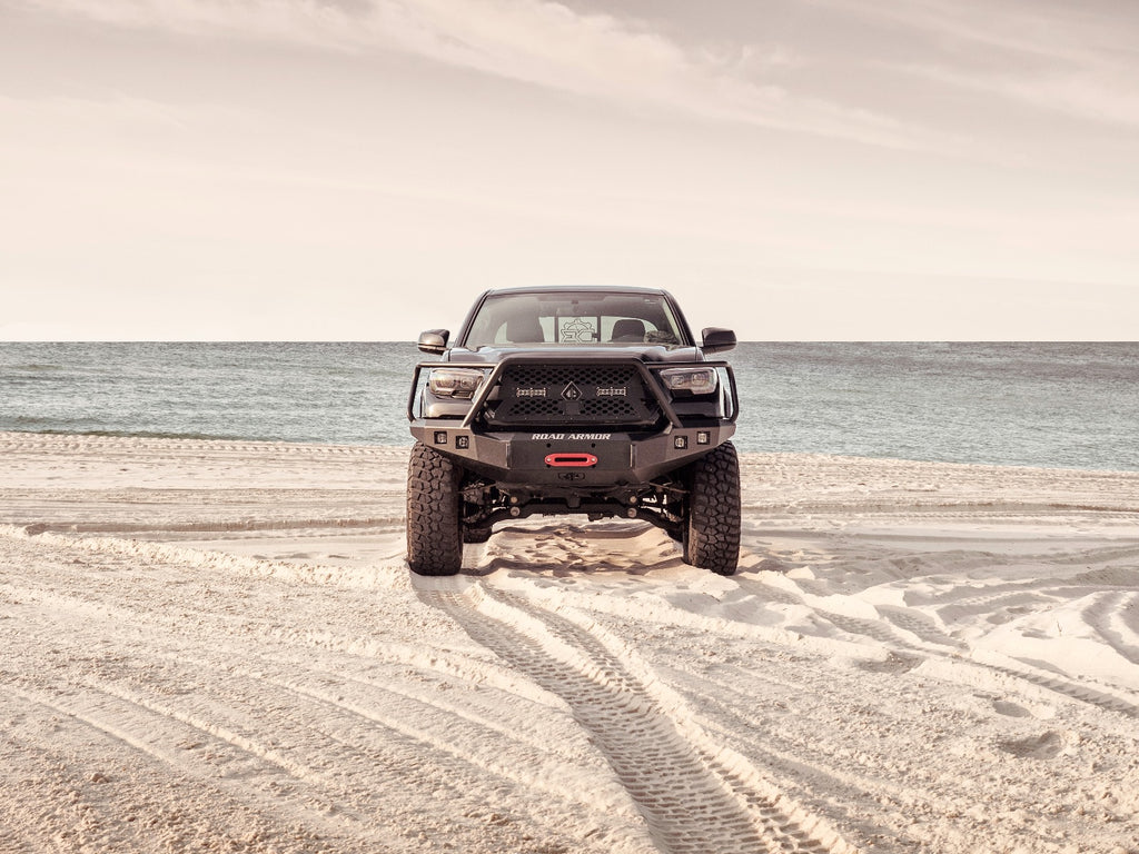 2016-2021 Toyota Tacoma Stealth Front Winch Bumper Lonestar Guard - Texture Black Warn M8000 Or 9.5Xp