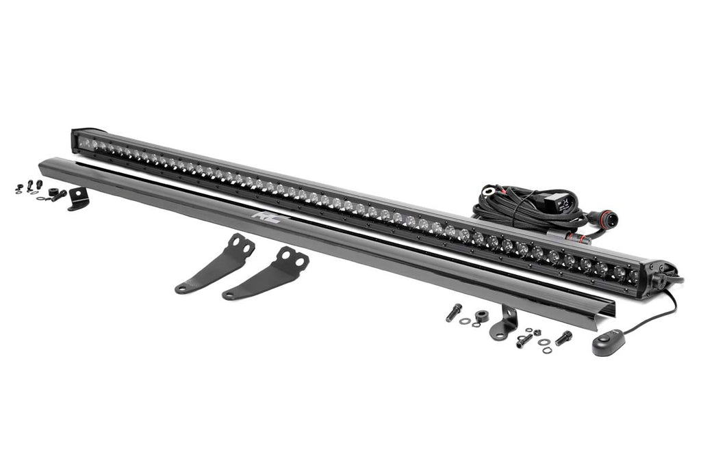 Rough Country LED Light | Lower Windshield | 50" Black Single Row | Polaris General (19-22)