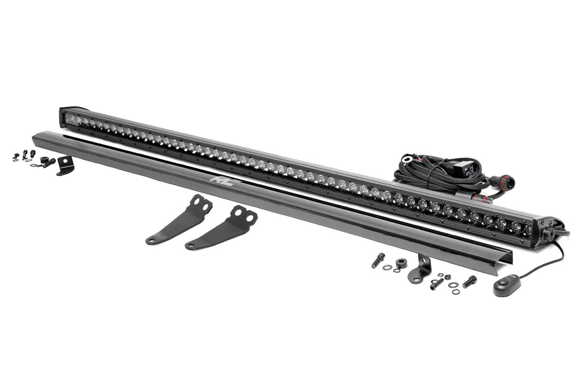 Rough Country LED Light | Lower Windshield | 50" Black Single Row | Polaris General (19-22)