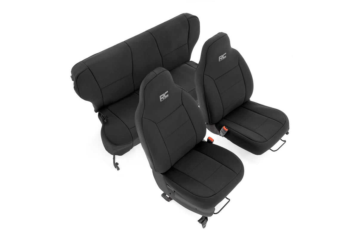 Rough Country Seat Covers | Non Detach Headrest FR & RR | Jeep Cherokee XJ (97-01)