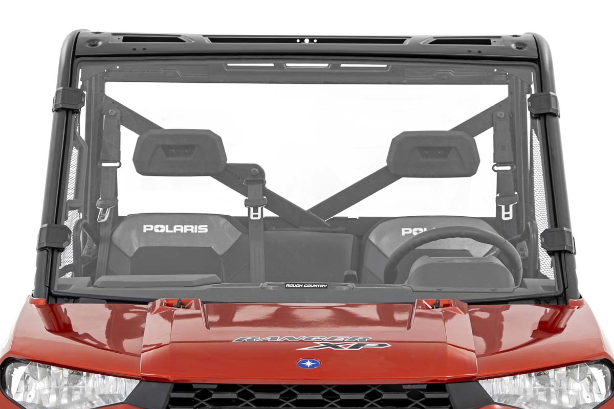 Rough Country Full Windshield | Scratch Resistant | Polaris Ranger XP 1000/Ranger XP 1000 Crew (17-22)