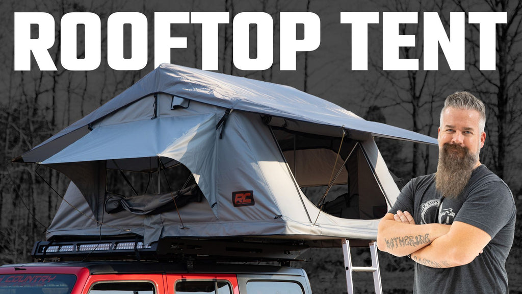 Rough Country Roof Top Tent W/ Extenstion ladder | Rack Mount | 12 Volt Accessory & LED Light Kit