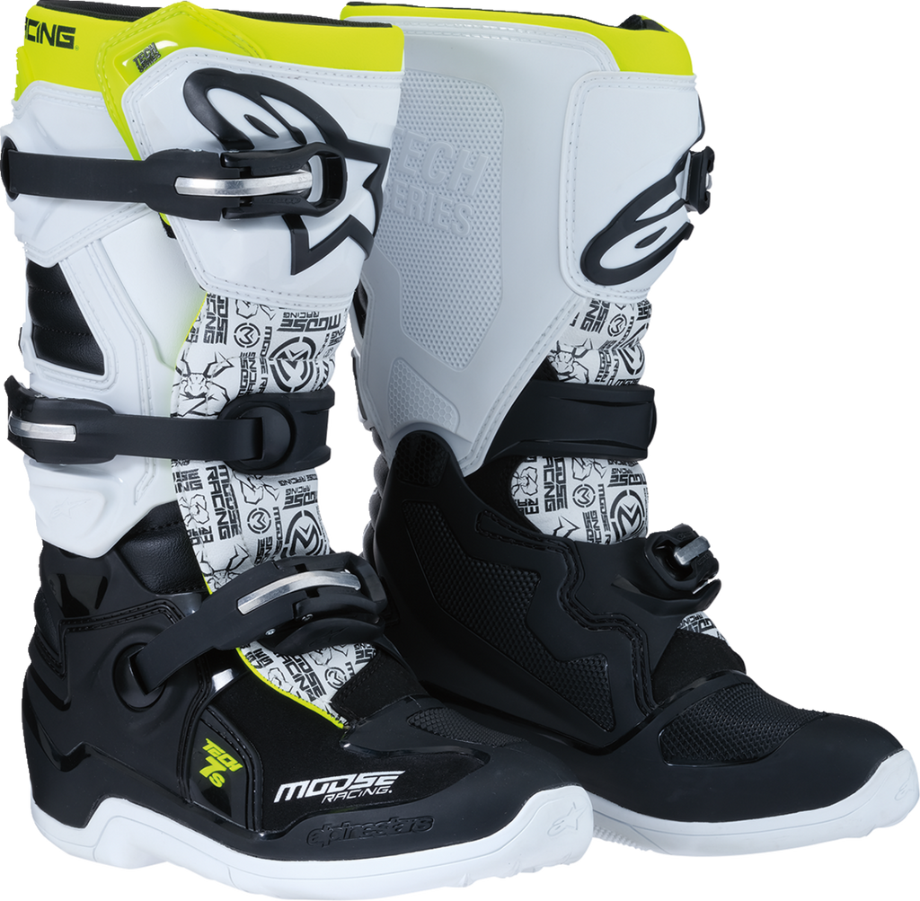 Youth Tech 7S Boots - Black/White/Yellow - US 8