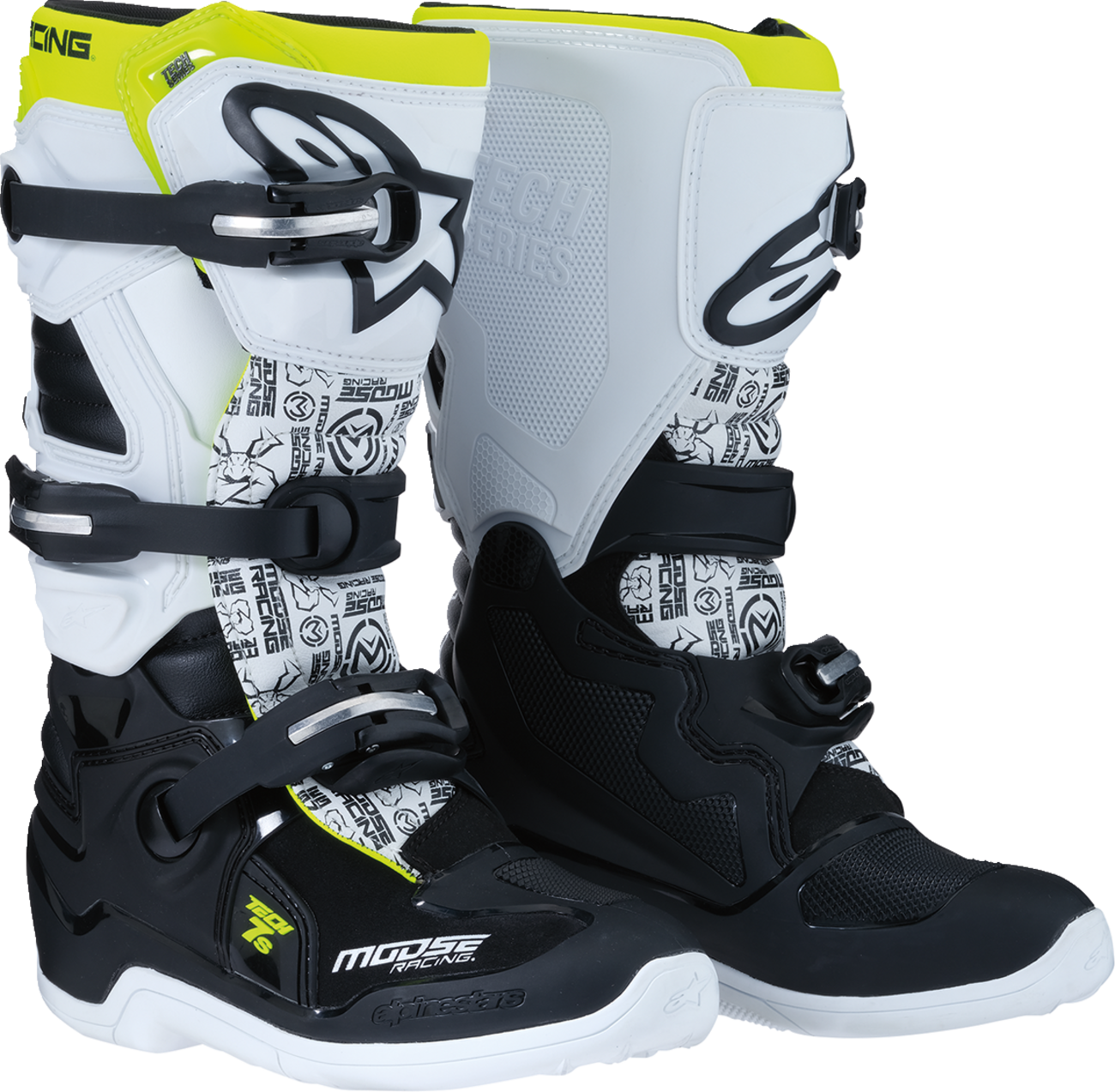 Youth Tech 7S Boots - Black/White/Yellow - US 8