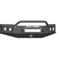 The 2019-21 Chevy 1500 Stealth Front Non-Winch Bumper Pre-Runner Guard in textured black features an angular design, pre-runner guard, cutouts for lights, reinforced corners, and “ROAD ARMOR” printed on the front.