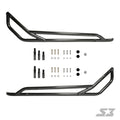 The S3 Power Sports 2020+ Polaris RZR Pro XP Nerf Bars are displayed with bolts, washers, and spacers arranged between the two black metal bars on a white background. The “SX” logo is visible in the bottom right corner.