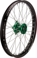 Wheel Assembly - SX-1 - Complete - Front - Black Wheel/Green Hub - 21x1.6 - Kawasaki KX