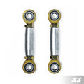 Two S3 Power Sports 2017+ Can-Am Maverick X3 HD Front Sway Bar Links are shown upright side by side, each with a silver shaft and gold-colored bearings and nuts at both ends, on a white background with a faint gray logo in the lower right.