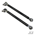 Two S3 Power Sports 2016+ Can-Am Defender HD Tie Rods in black metal with silver rod ends and mounting hardware are shown parallel on a white background, with the SX logo in the bottom right corner.