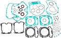 A collection of assorted gaskets and seals, mainly in green, black, and metal, arranged on a white background. The set includes various shaped head gaskets, O-rings, and washer gaskets, likely for an engine repair kit.